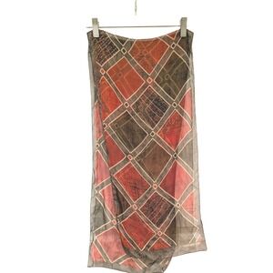 JONES NEW YORK Geometric Scarf Red Black Sheer Lightweight Fashion Accessory
